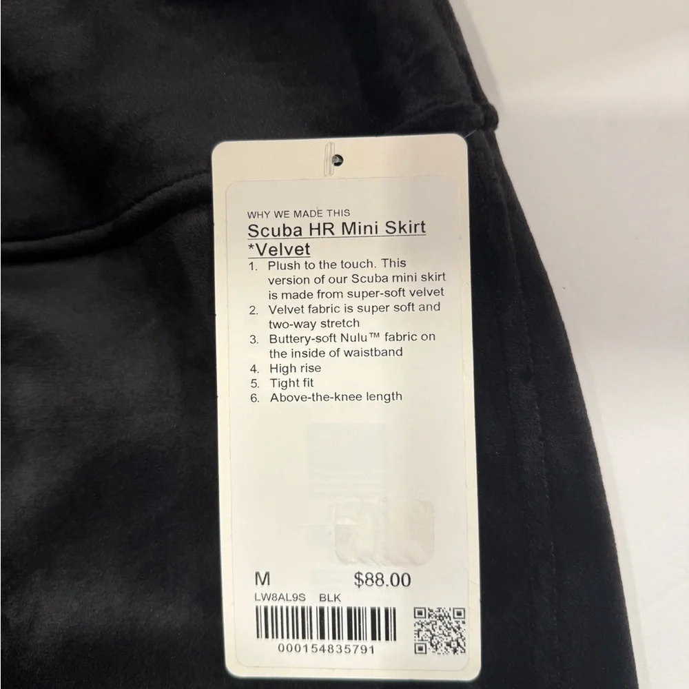 Lululemon Scuba HR Mini Skirt Velvet Size M NWT